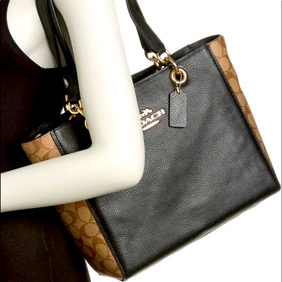 Coach Handbags - COACH BEST IN BAGS HOST PICK🎉NWT Signature khaki black JESS LEATHER TOTE Bag